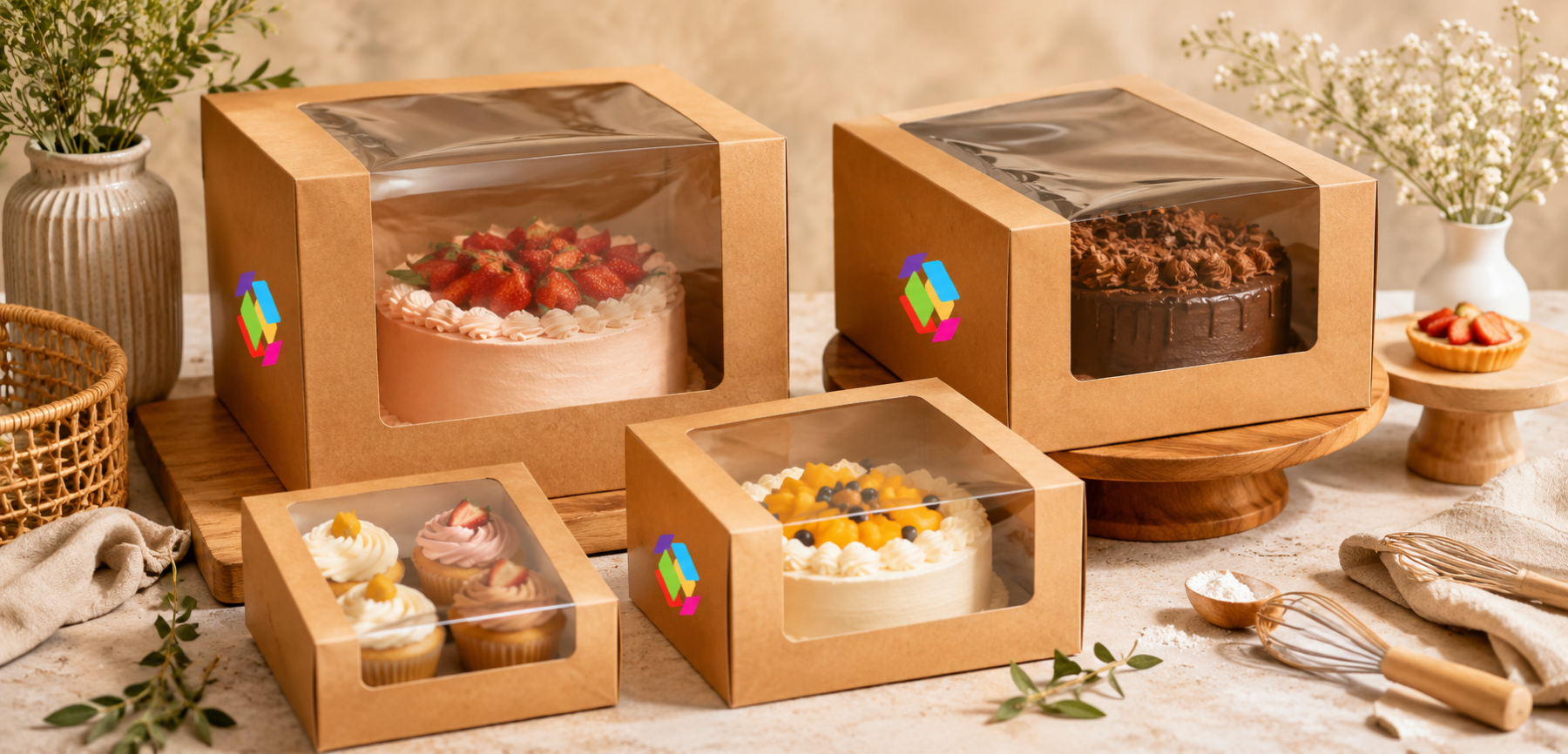 Kraft Birthday Cake Boxes